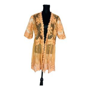 2508 NWT Women's Lace Floral Kimono Sz Medium